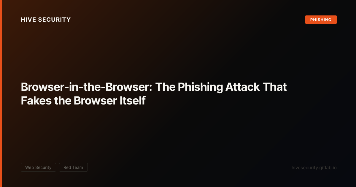 Browser-in-the-Browser: The Phishing Attack That Fakes the Browser ...