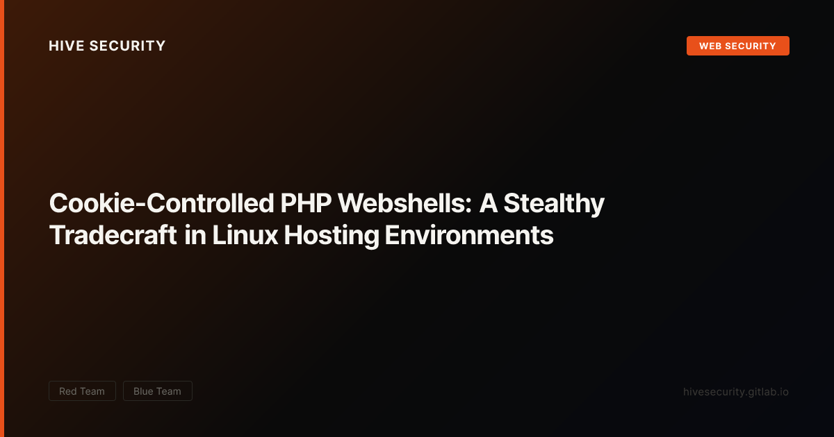 Cookie-Controlled PHP Webshells: A Stealthy Tradecraft in Linux Hosting ...