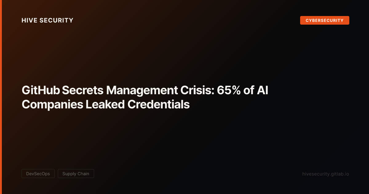 GitHub Secrets Management Crisis: 65% of AI Companies Leaked ...