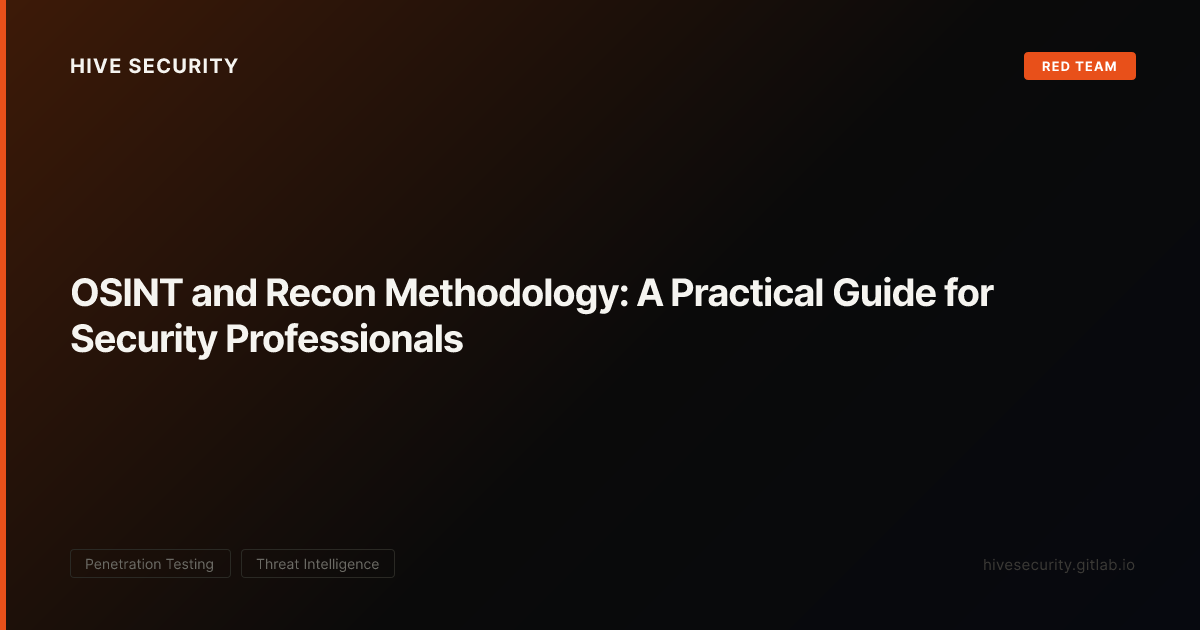 OSINT and Recon Methodology: A Practical Guide for Security ...